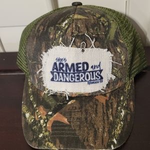 Reborn Creations Hat with Christian quote on distressed patch.